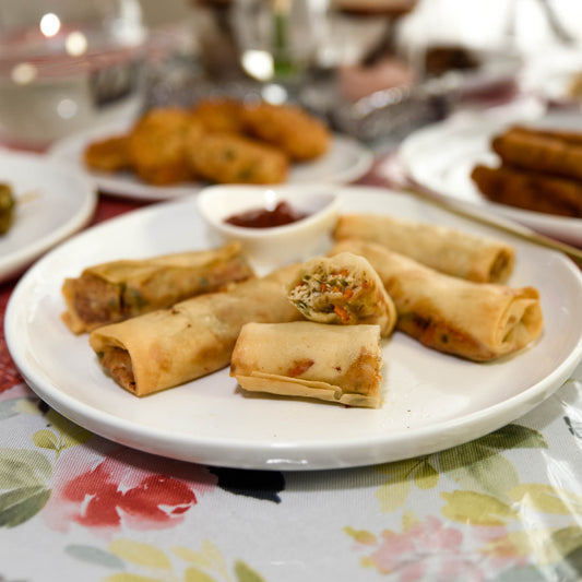 Chicken and Vegetable Spring Rolls